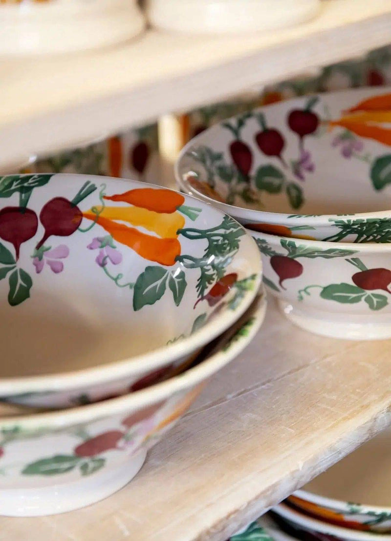 Emma Bridgewater large ceramic serving bowl with hand-painted carrots and beets design