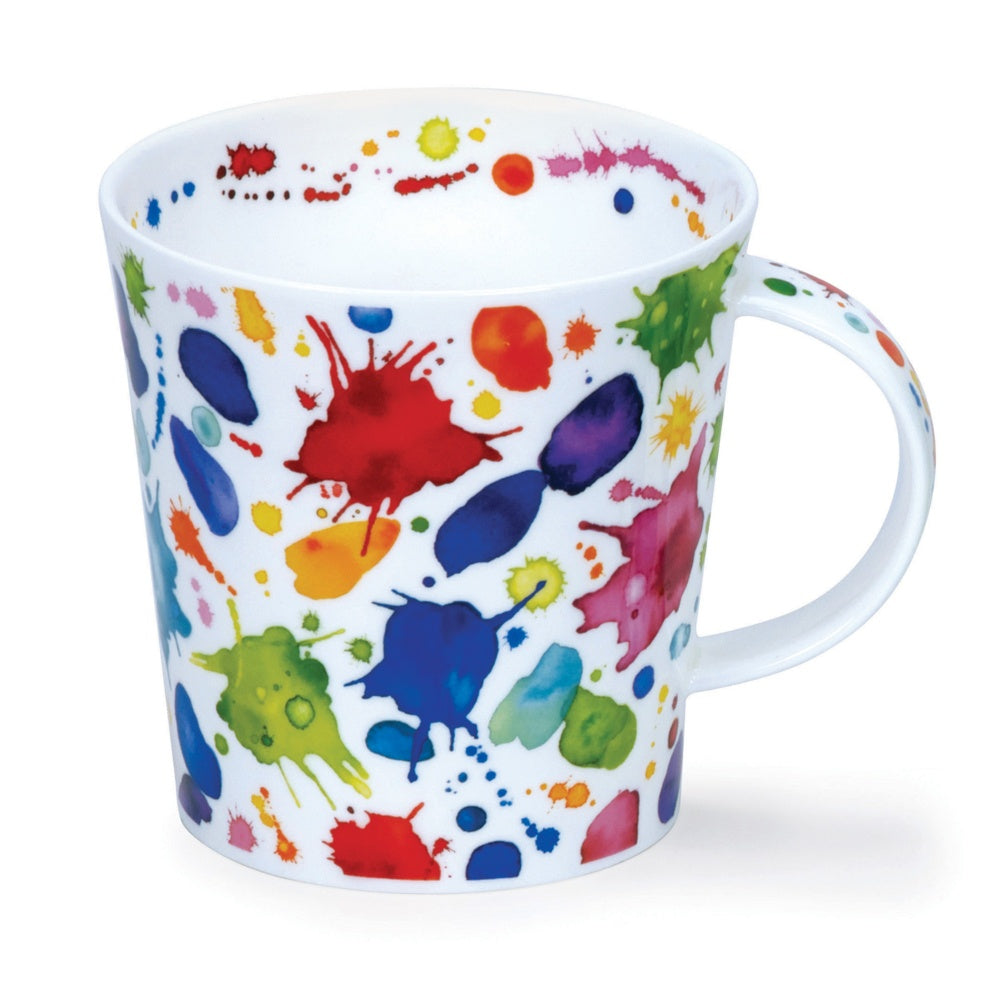 Dunoon Cairngorm Whoops multi mug with a colourful paint splatter pattern