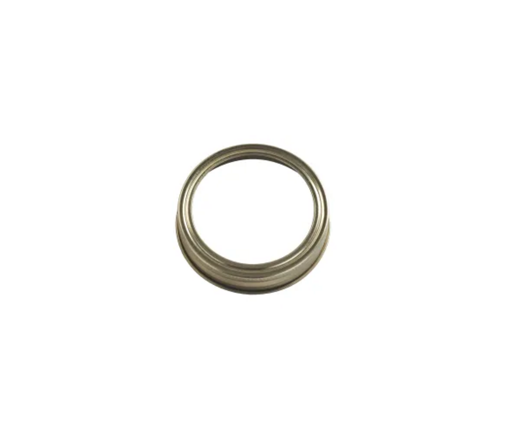 Kilner preserve jar screw bands, a set of six in gold, shown loose
