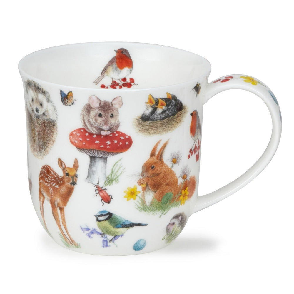 Dunoon Cumbrae Wildwood mouse mug with illustrated woodland creatures