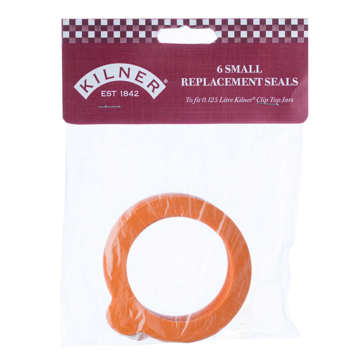 Kilner small replacement rubber seals, an orange ring shown on its retail card