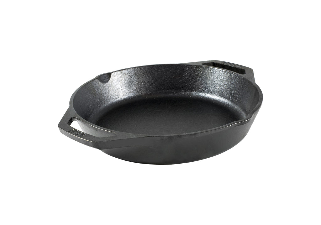Lodge 26cm dual handle cast iron pan in black