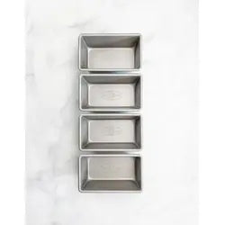 USA Pan mini loaf pans, a set of four in ridged aluminised steel