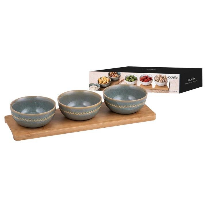Cameo Ivory 4pc Bowl & Tray Set