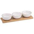 Cameo Ivory 4pc Bowl & Tray Set