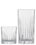 Schott Zwiesel Stage set of a tall and a short tumbler with vertical fluted sides