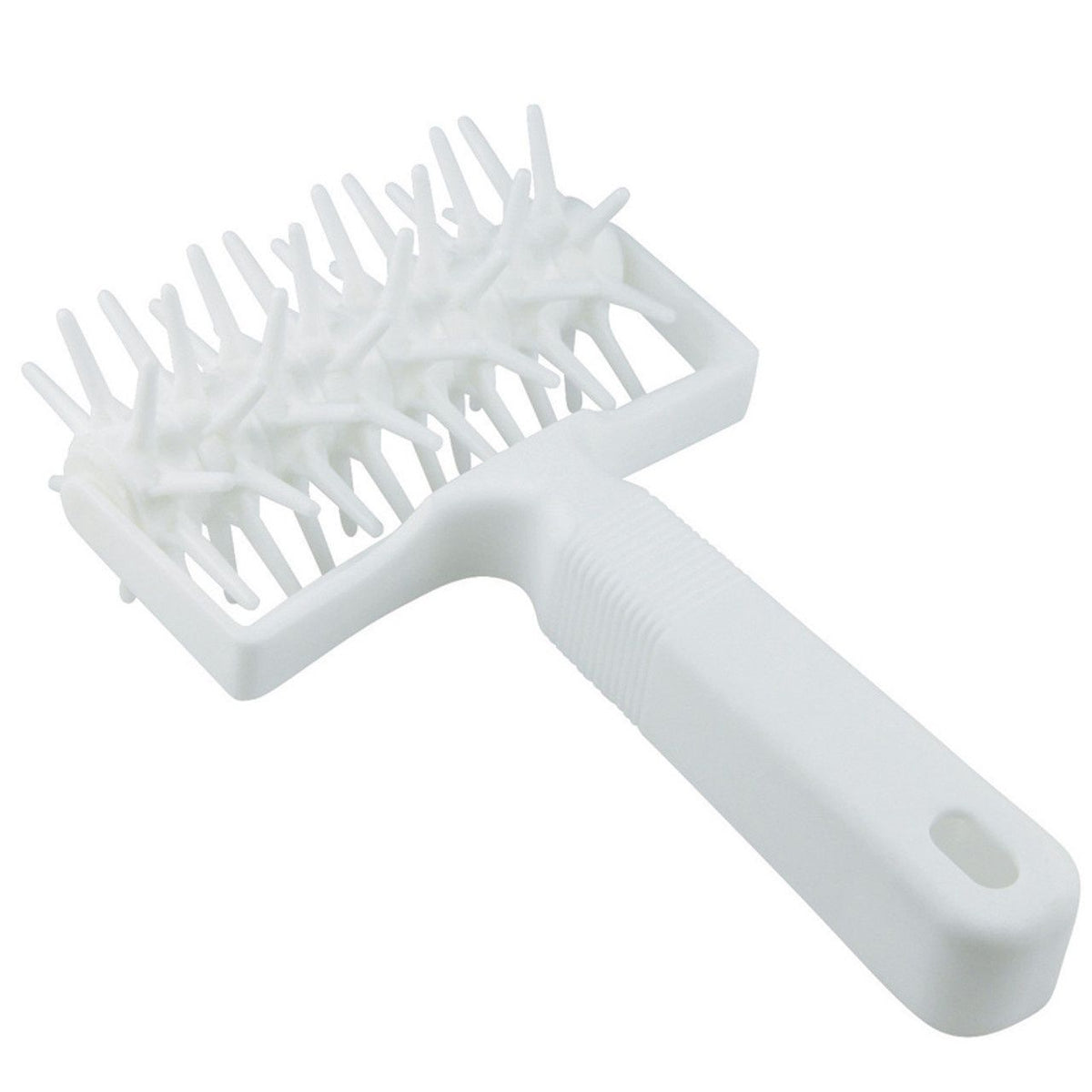Avanti large pastry docker, a white roller with plastic spikes and a handle