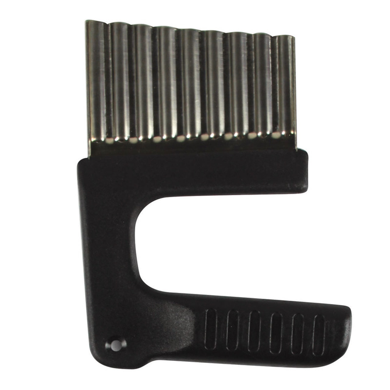 Avanti crinkle vegetable cutter with a ridged blade and a black handle