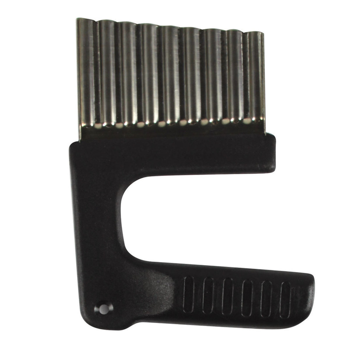 Avanti crinkle vegetable cutter with a ridged blade and a black handle