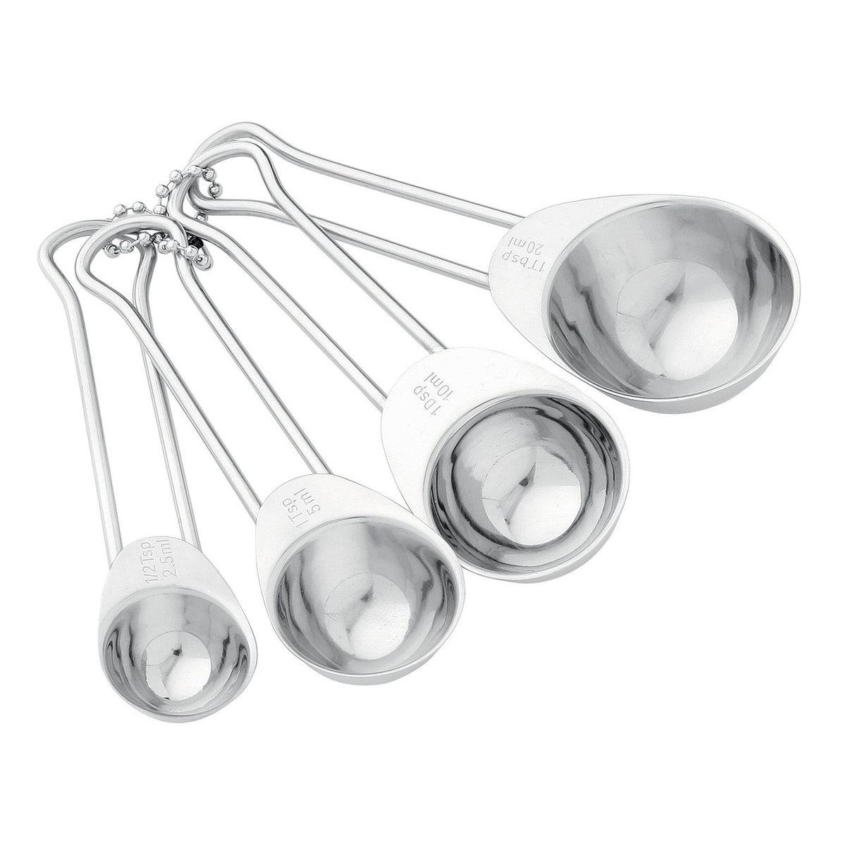Avanti professional measuring spoon set, four nested spoons in polished stainless steel