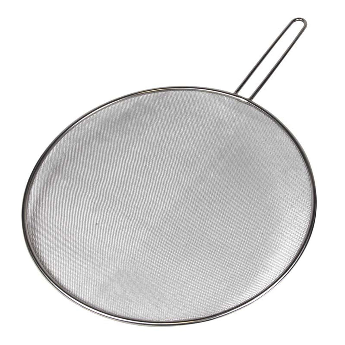 Avanti stainless steel splatter screen with a fine mesh and a wire handle