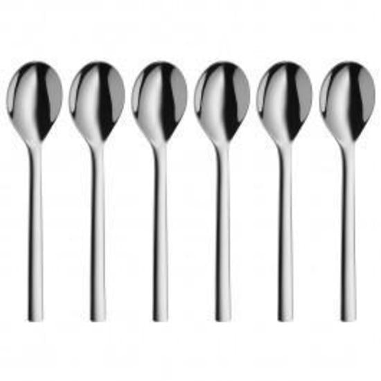 WMF Nuova teaspoon set of six stainless steel spoons with slim handles
