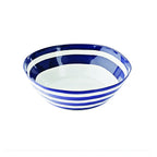 Guzzini Riviera bowl, 30cm, in medium blue with white stripes