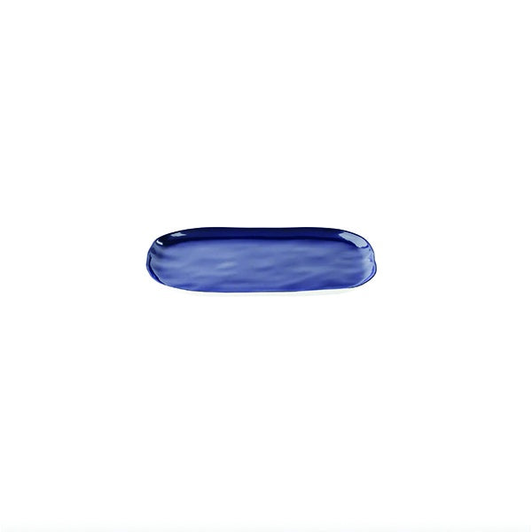 Guzzini Riviera small tray in medium blue, a slim oval shape