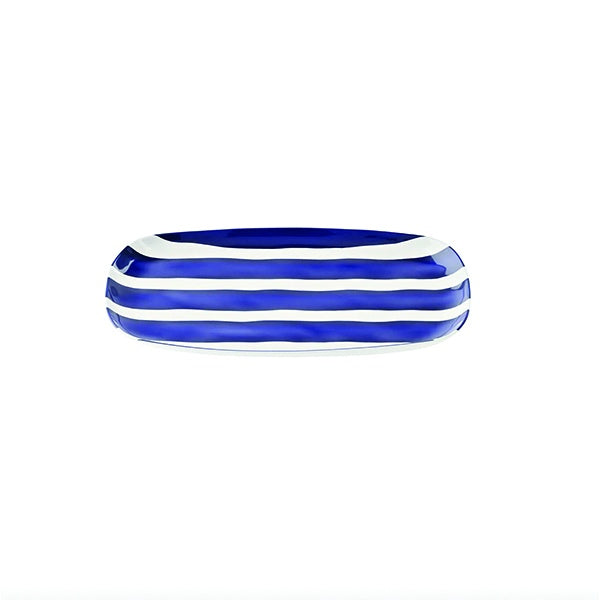 Guzzini Riviera medium rectangular tray in blue with white stripes