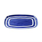 Guzzini Riviera XL rectangle tray in medium blue with white stripes