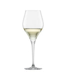 Schott Zwiesel Finesse white wine glass with Chardonnay and a tapered bowl