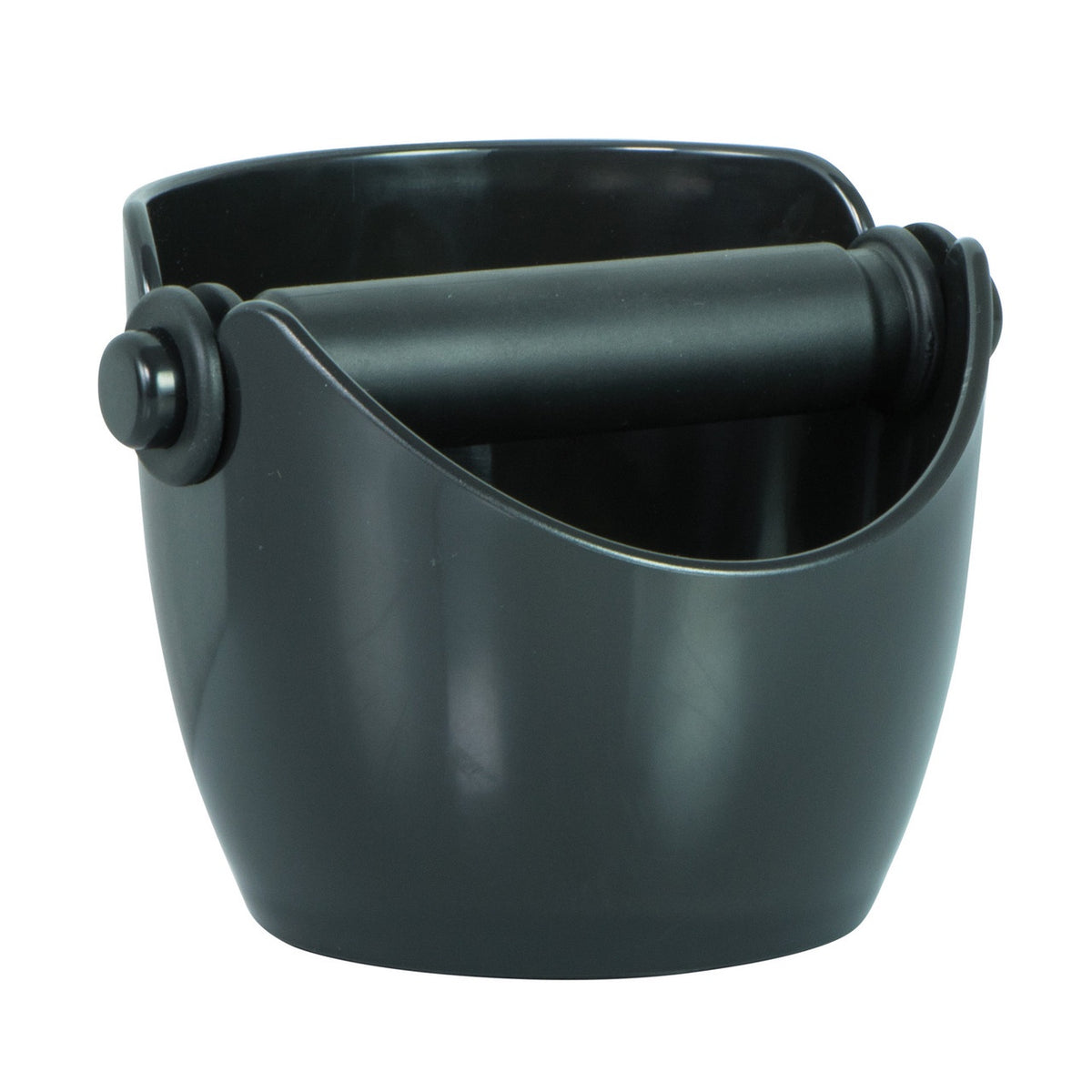 Avanti mega knock box in black plastic with a removable bar