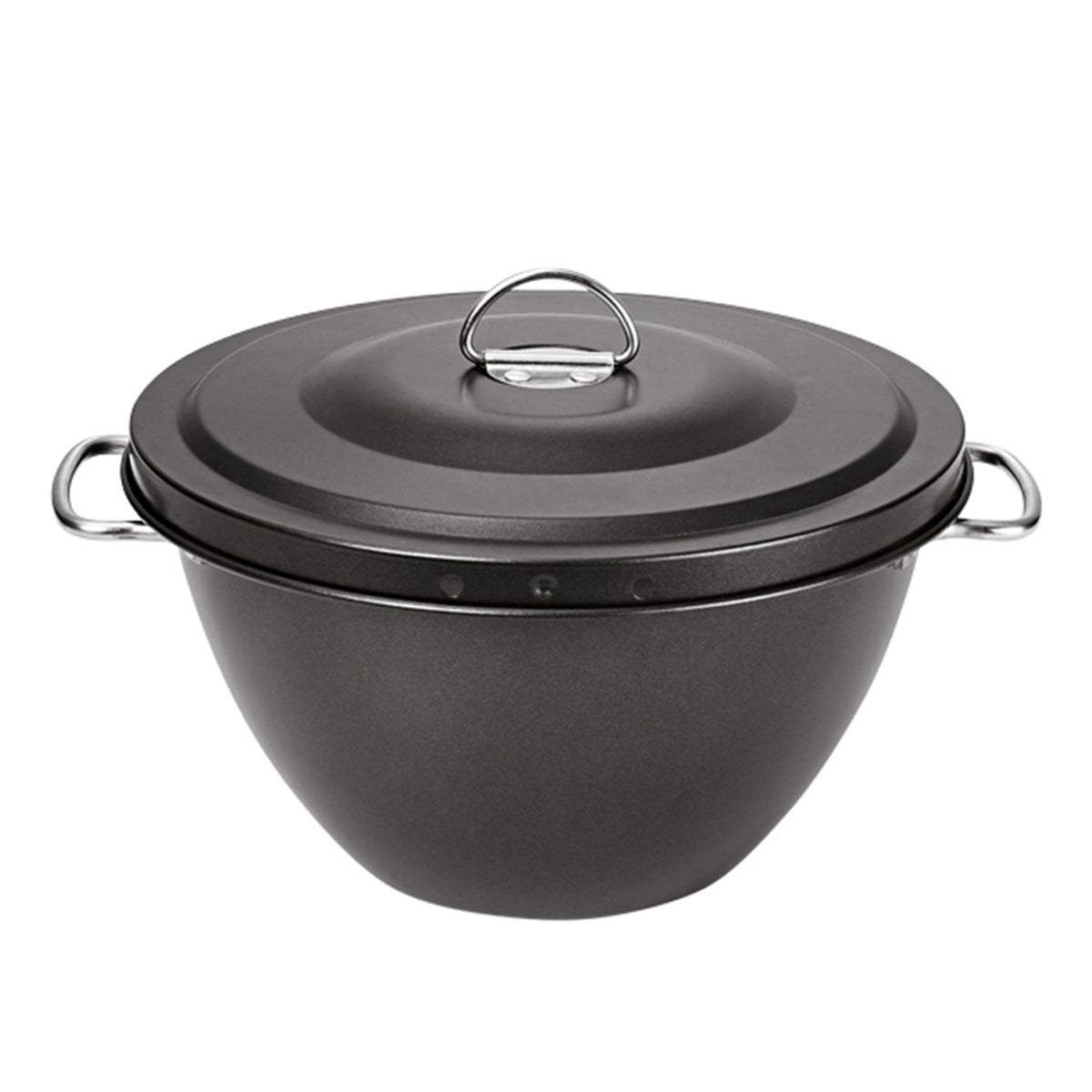 Avanti non-stick 2 litre pudding steamer in dark grey with a lid and two handles