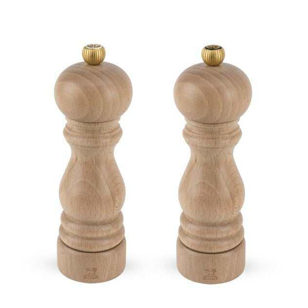 Peugeot Duo Paris U-Select salt and pepper mill set, 18cm, in natural wood