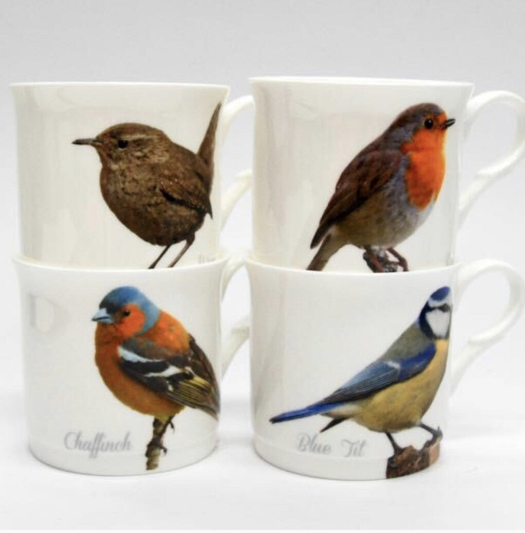 Heritage Princess Garden Birds mug with an illustrated bird pattern