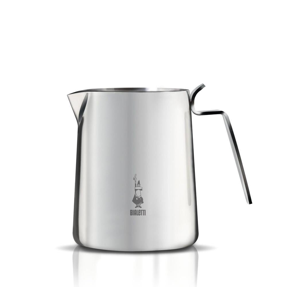 Bialetti 750ml stainless steel milk pitcher with a pouring spout and handle