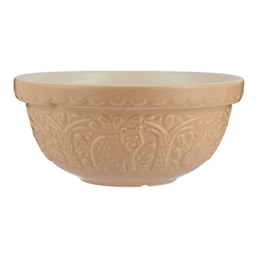 Mason Cash In The Forest mixing bowl in cane with an embossed bear and woodland design