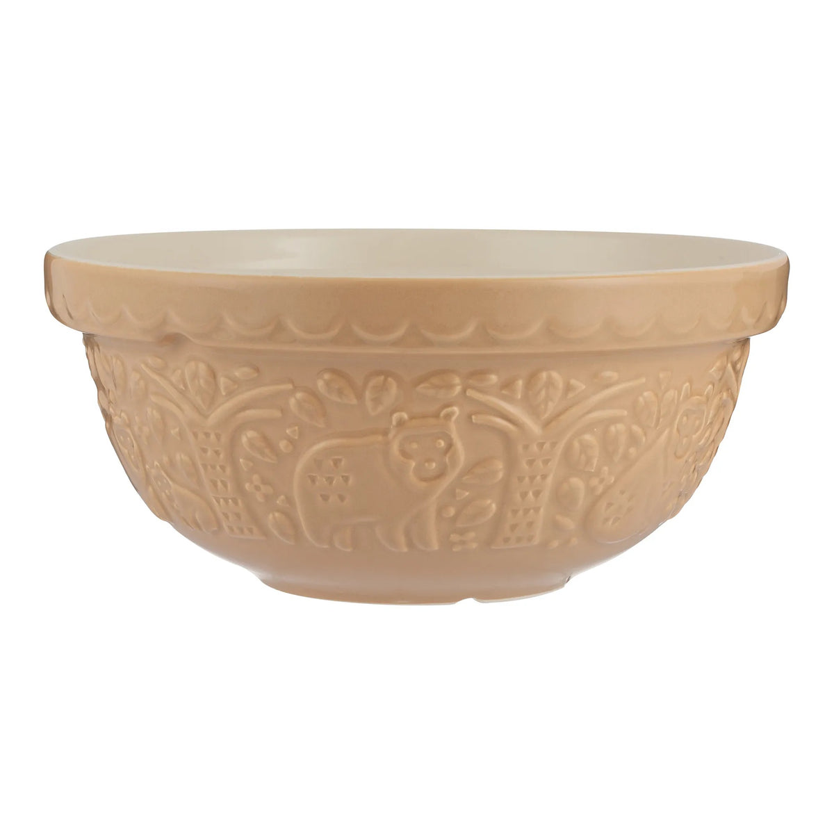 Mason Cash In The Forest mixing bowl in cane with an embossed bear and woodland design