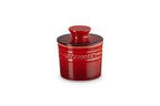 Le Creuset stoneware butter crock in flame ombre orange