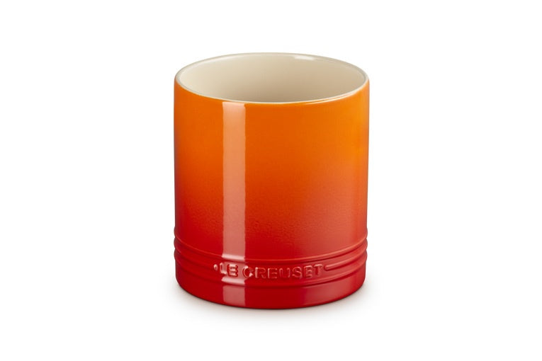 Le Creuset stoneware Signature utensil jar in flame ombre orange