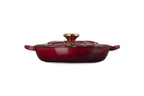 Le Creuset Cast Iron Petal Shallow Casserole 26cm - Garnet