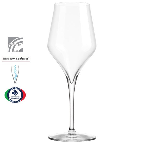 Luigi Bormioli Supremo Chardonnay glass, 350ml, a tall crystal glass