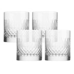 Luigi Bormioli Diamante double old fashioned glasses, a set of four with a cut diamond pattern