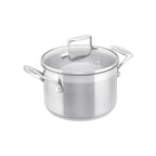 Scanpan Impact 2.5 litre Dutch oven, 18cm, in stainless steel with a glass lid and two side handles