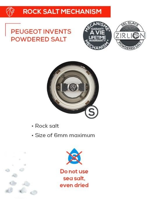 Peugeot Chef Stainless Steel U Select Salt Mill 22cm - (Ceramic Mech)