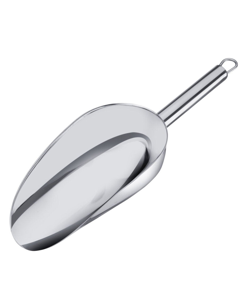 Westmark small stainless steel scoop with a long handle and a hanging loop