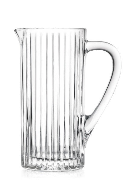 RCR Timeless jug, 1.2L, in ribbed clear crystal