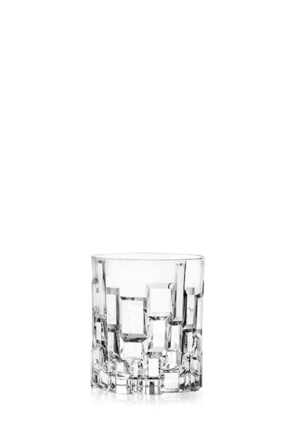 RCR Etna crystal double old fashioned tumbler, 330ml, with a geometric cut pattern