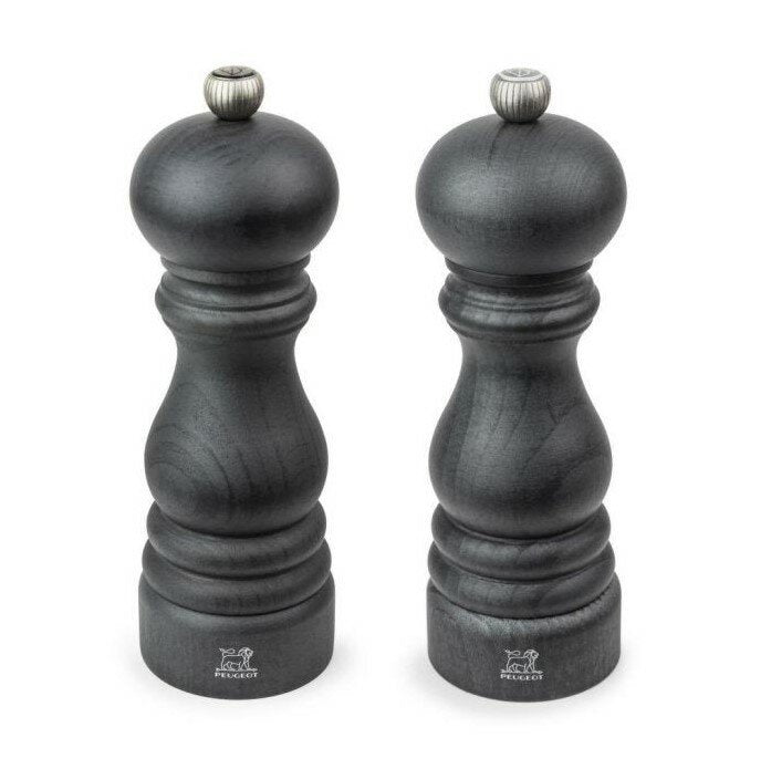 Peugeot Paris Graphite salt and pepper mill duo, 18cm, in dark wood