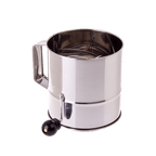 Appetito stainless steel flour sifter with a crank handle