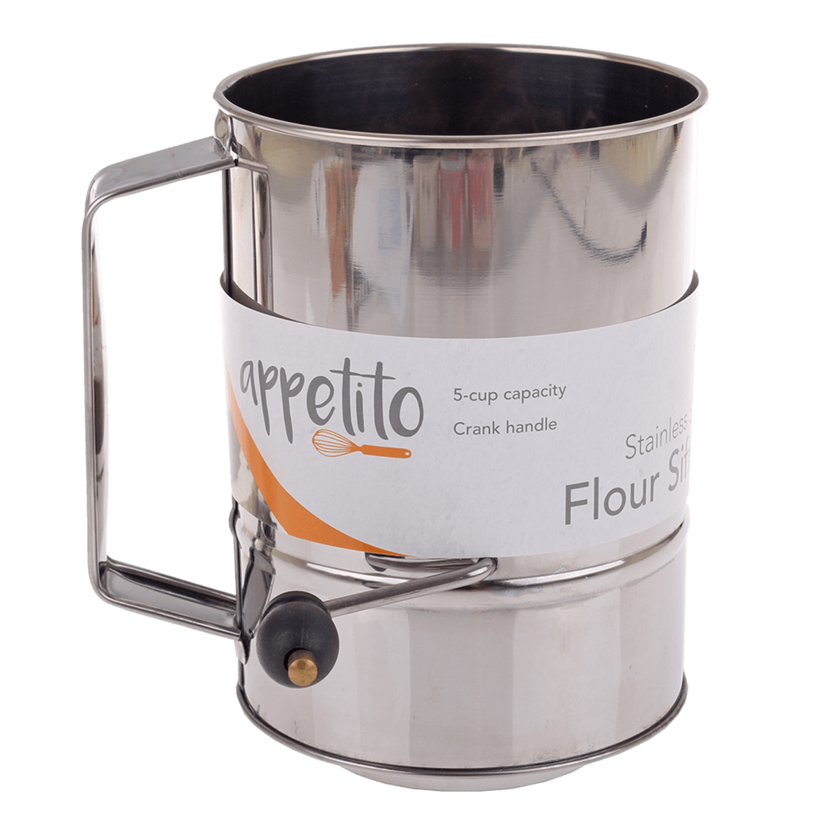 Appetito Stainless Steel Flour Sifter Crank