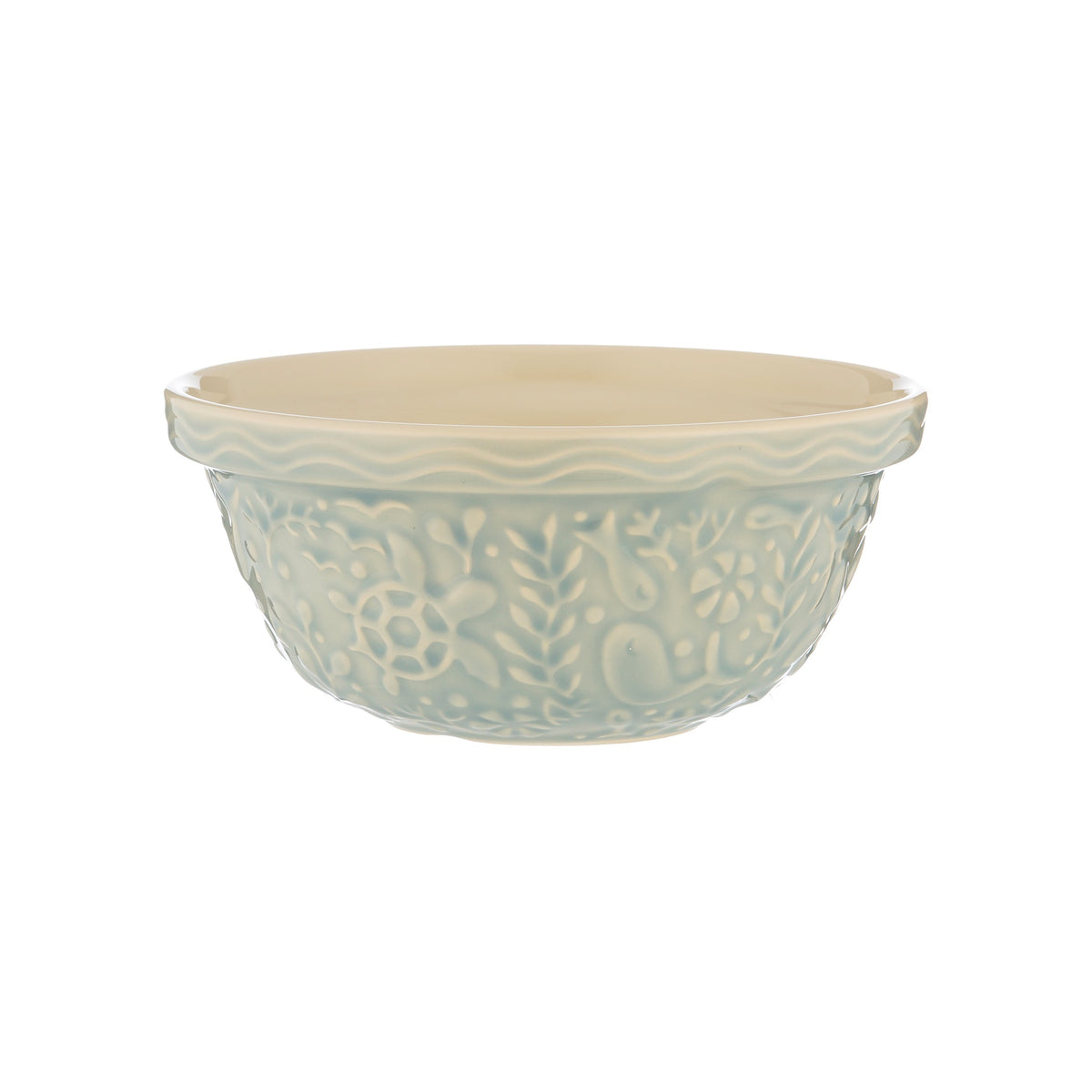 Mason Cash Nautical Blue Turtle mixing bowl, 24cm, in pale blue with an embossed turtle design