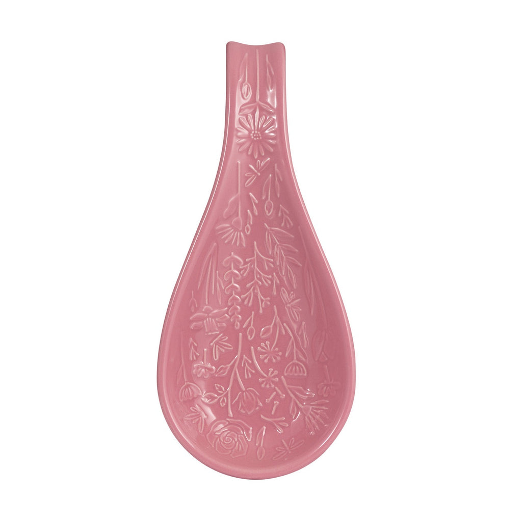 Mason Cash In The Meadow pink spoon rest with an embossed floral design
