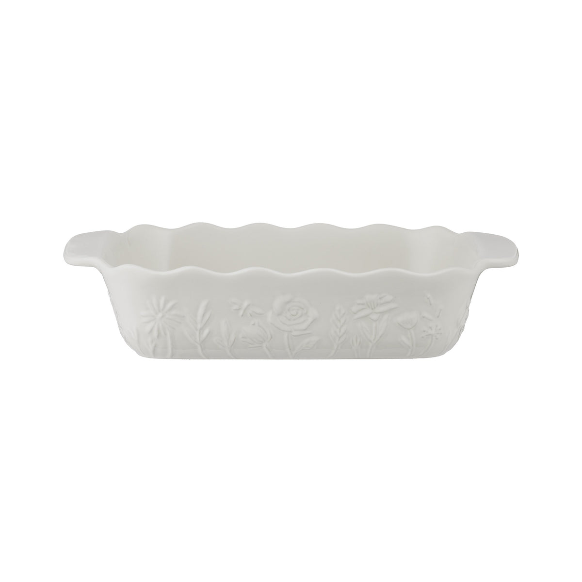 Mason Cash In The Meadow small rectangle baking dish in cream with a scalloped edge