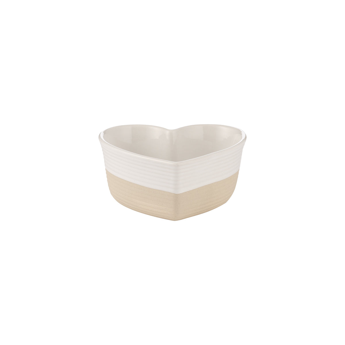 Rustic Charm baking dish, 14 x 12 x 6.5cm, in cream with a tan base band