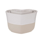 Mason Cash Rustic Charm set of three nested white ribbed ceramic bowls with an unglazed natural base