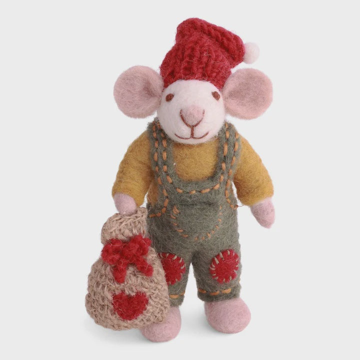 Gry & Sif - Small White Boy Mouse w/Gift Bag