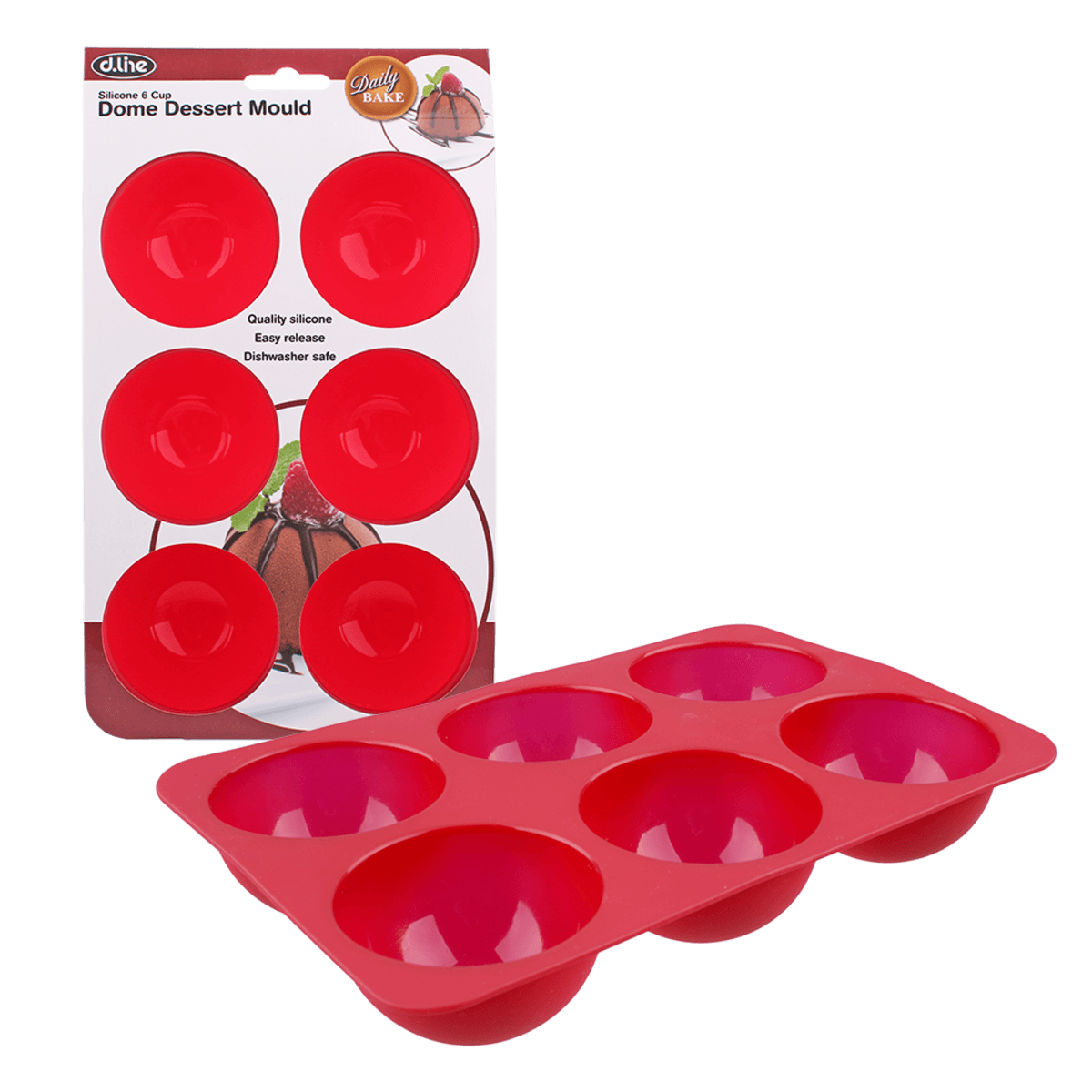 Daily Bake Silicone Dome Dessert Mould - Red