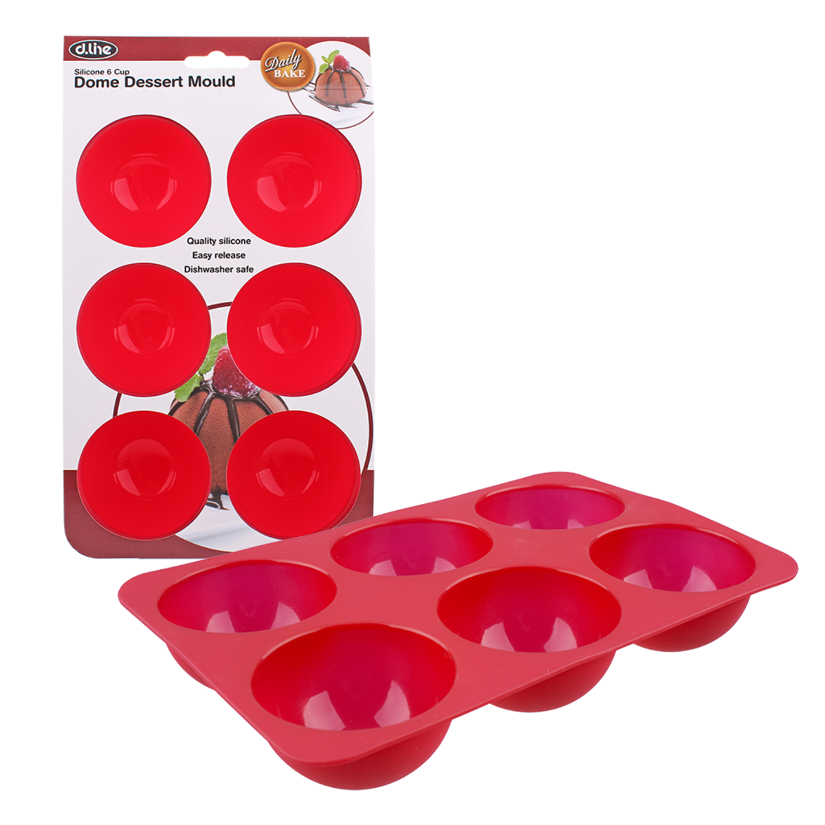 Daily Bake Silicone Dome Dessert Mould - Red