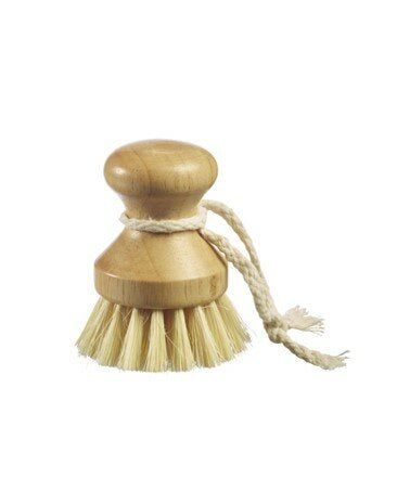 Westmark universal brush, a round wooden scrubbing brush with natural bristles and a cord loop